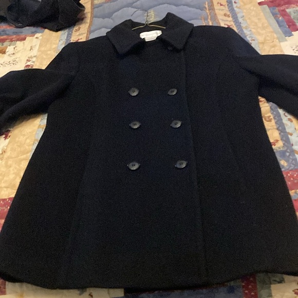 Worthington black wool pea coat women’s 12 lined double breasted like new - Picture 4 of 9